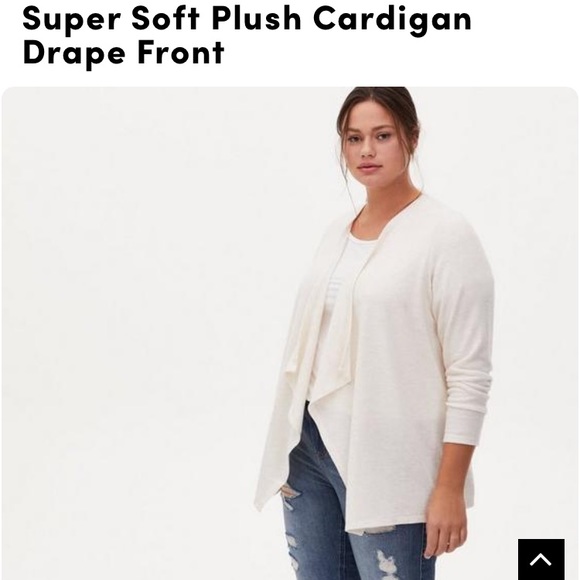 NWT torrid Super Soft Cream Drape Front Cardigan, size 1 - Picture 2 of 8